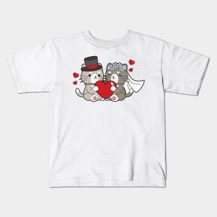 Bride And Groom Wedding Cats Kids T-Shirt